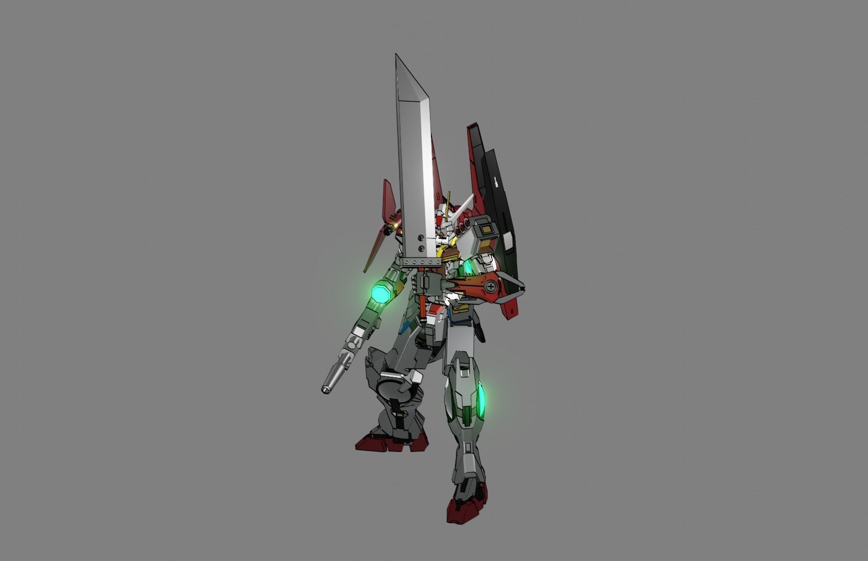 Attacker Gundam B 18 3D model_5