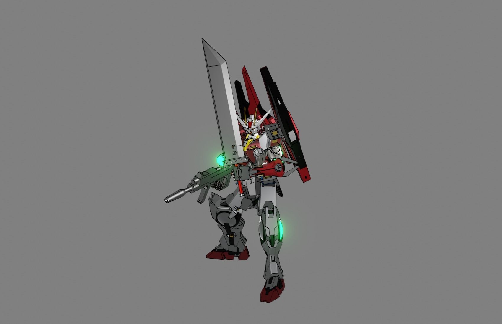 Attacker Gundam B 18 3D model_1