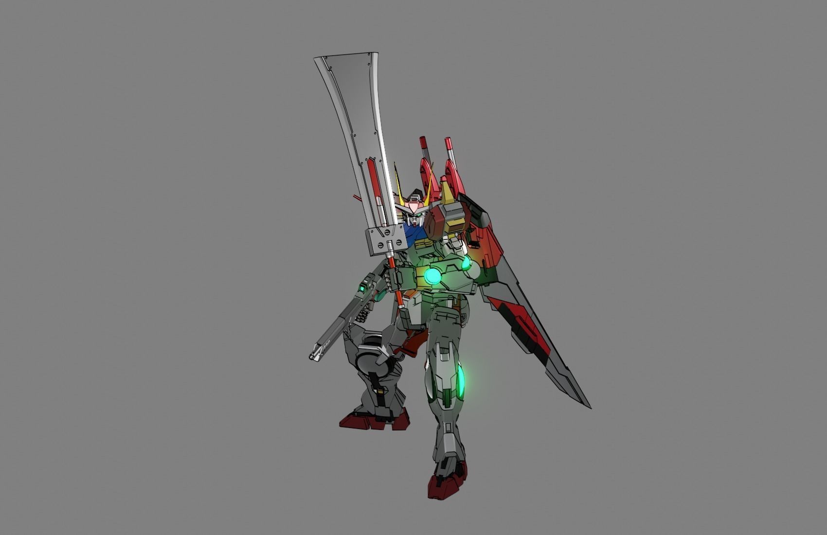 Attacker Gundam B 15 3D model_3
