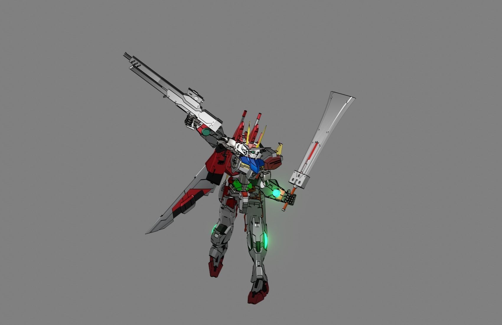Attacker Gundam B 15 3D model_16