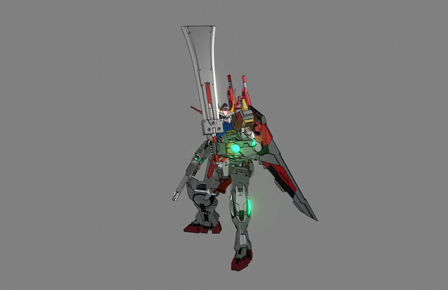 Attacker Gundam B 15 3D model_4