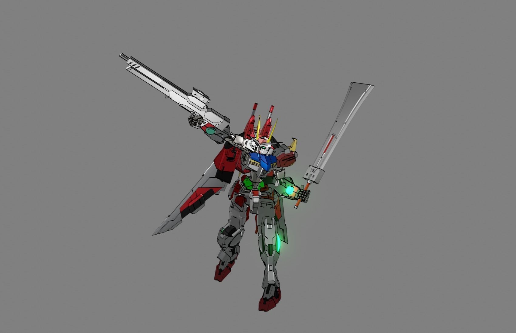 Attacker Gundam B 15 3D model_12