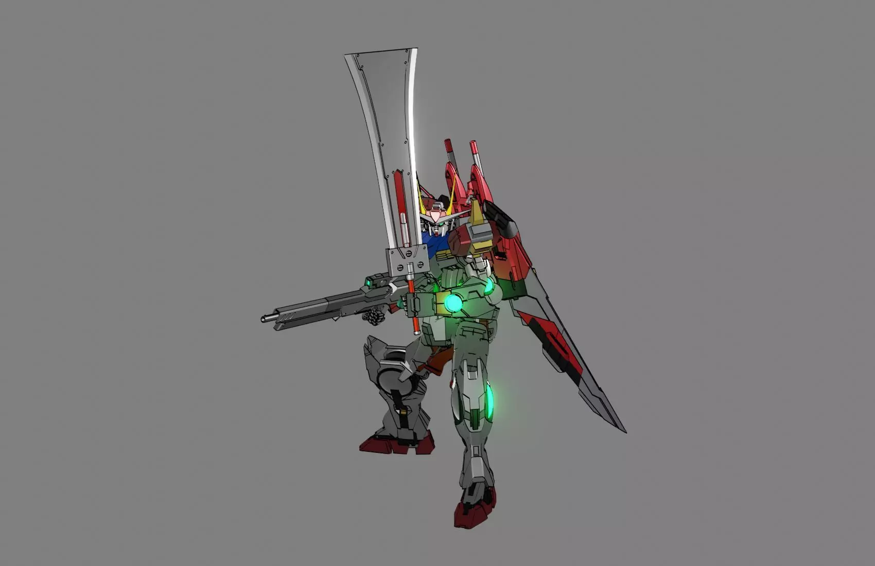 Attacker Gundam B 15 3D model_0