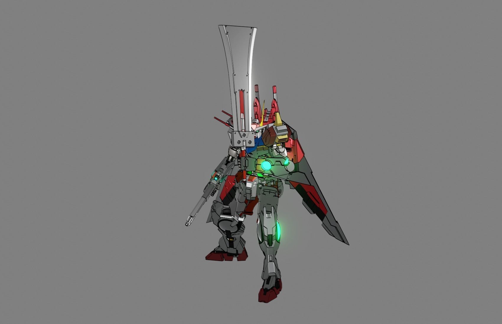 Attacker Gundam B 15 3D model_5