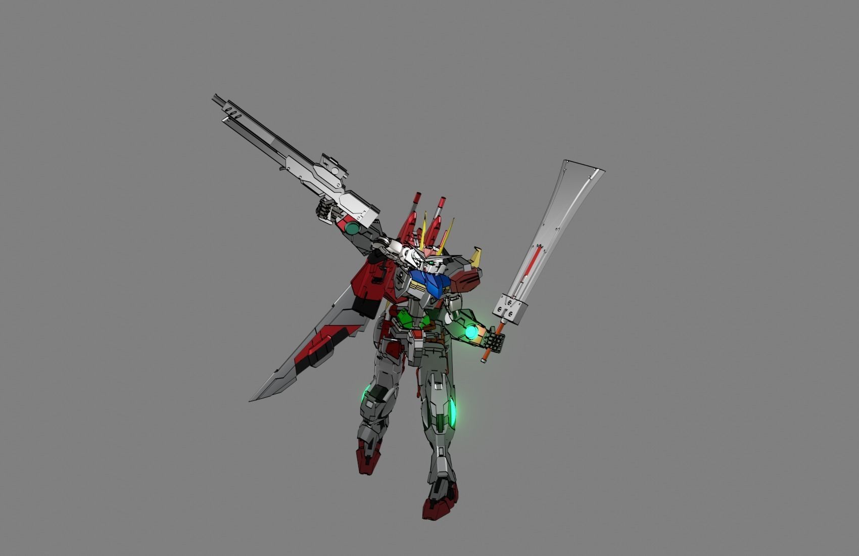 Attacker Gundam B 15 3D model_17