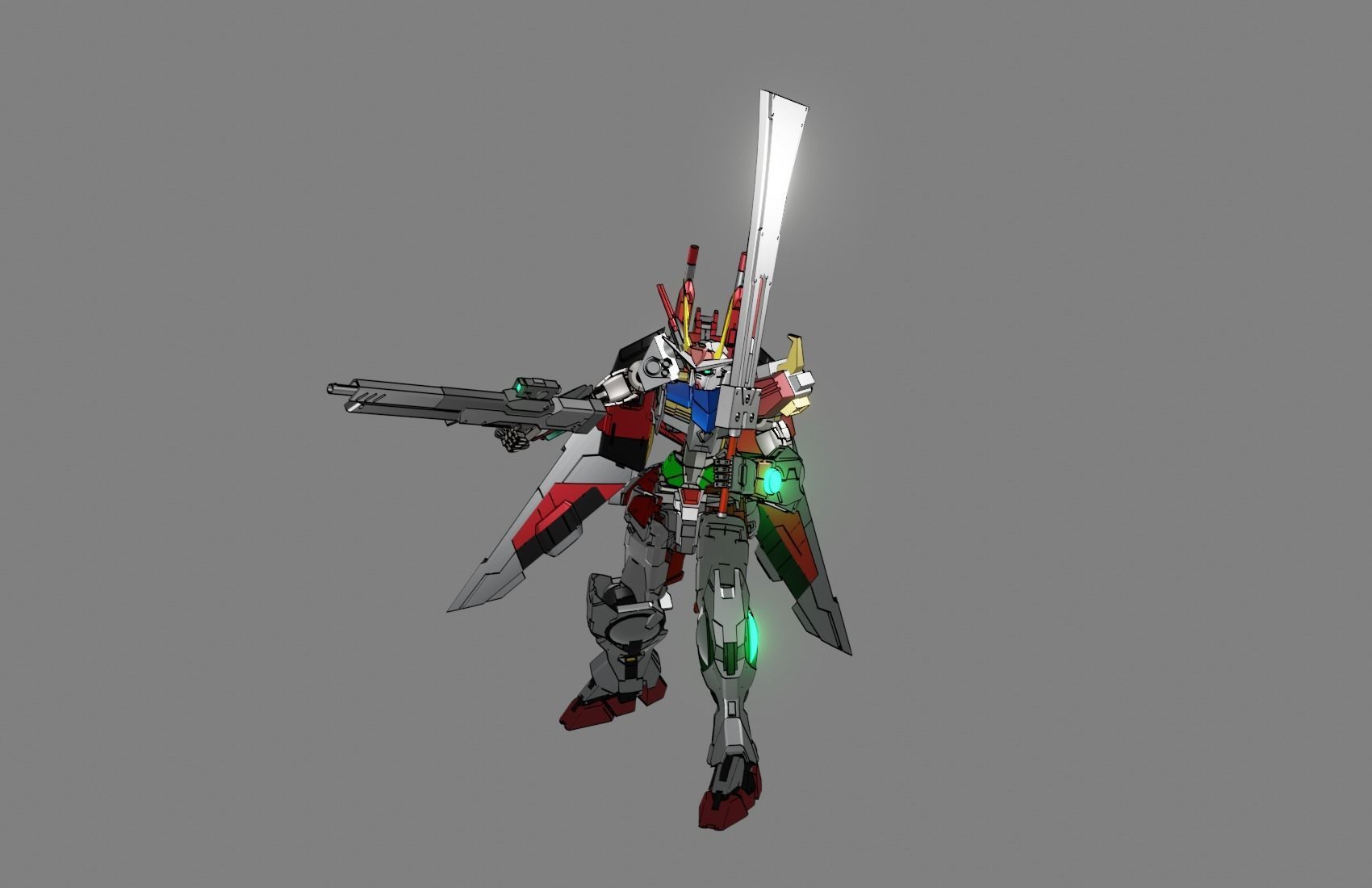 Attacker Gundam B 15 3D model_8