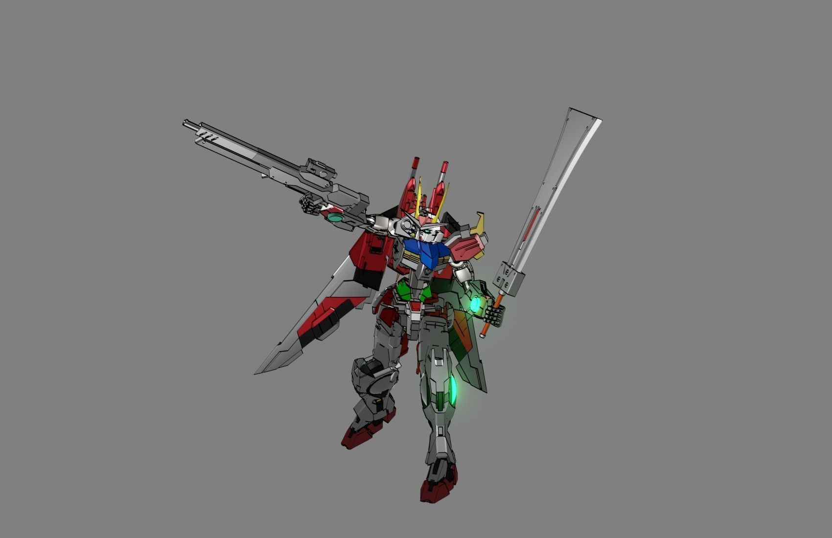 Attacker Gundam B 15 3D model_10
