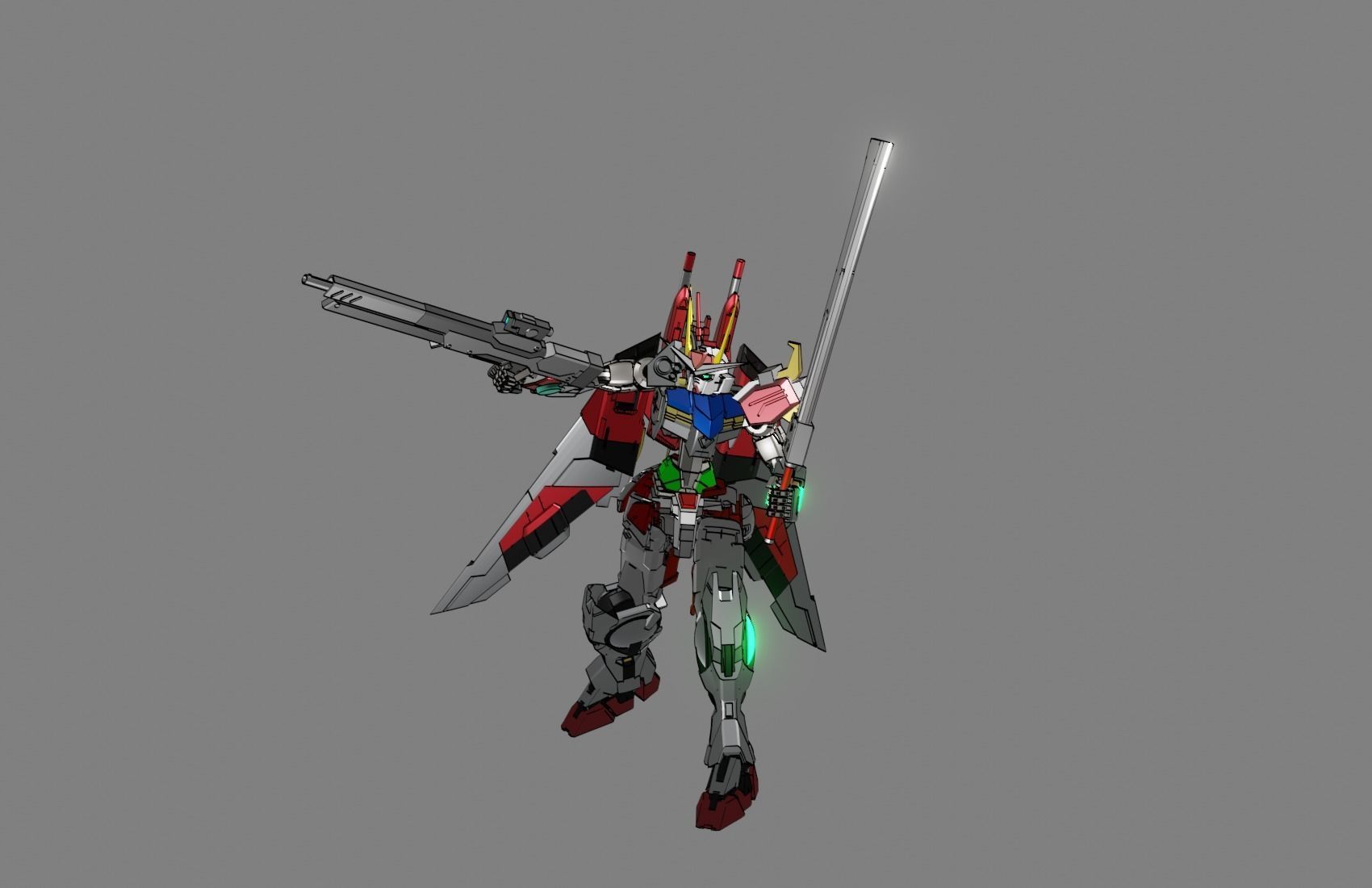 Attacker Gundam B 15 3D model_9