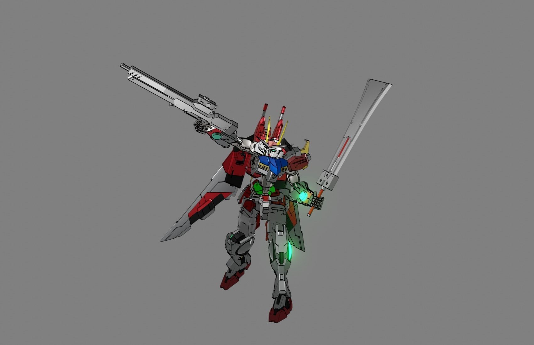 Attacker Gundam B 15 3D model_11