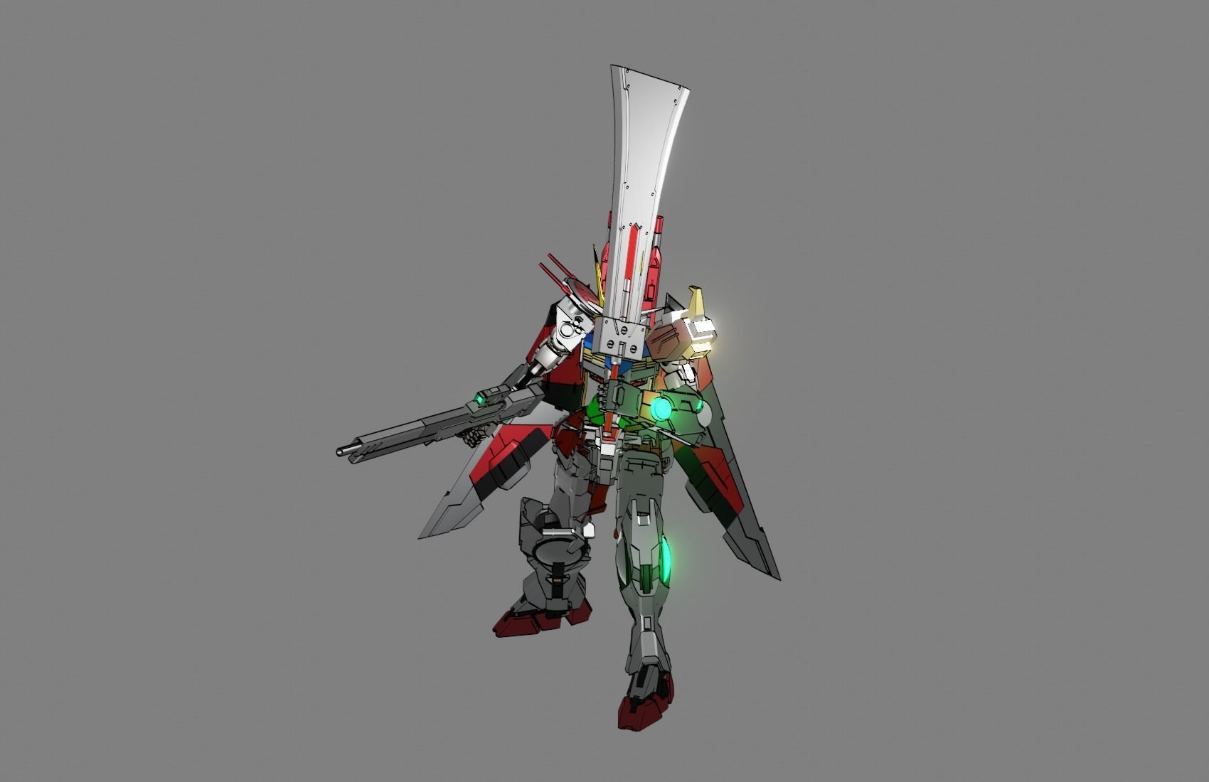 Attacker Gundam B 15 3D model_7