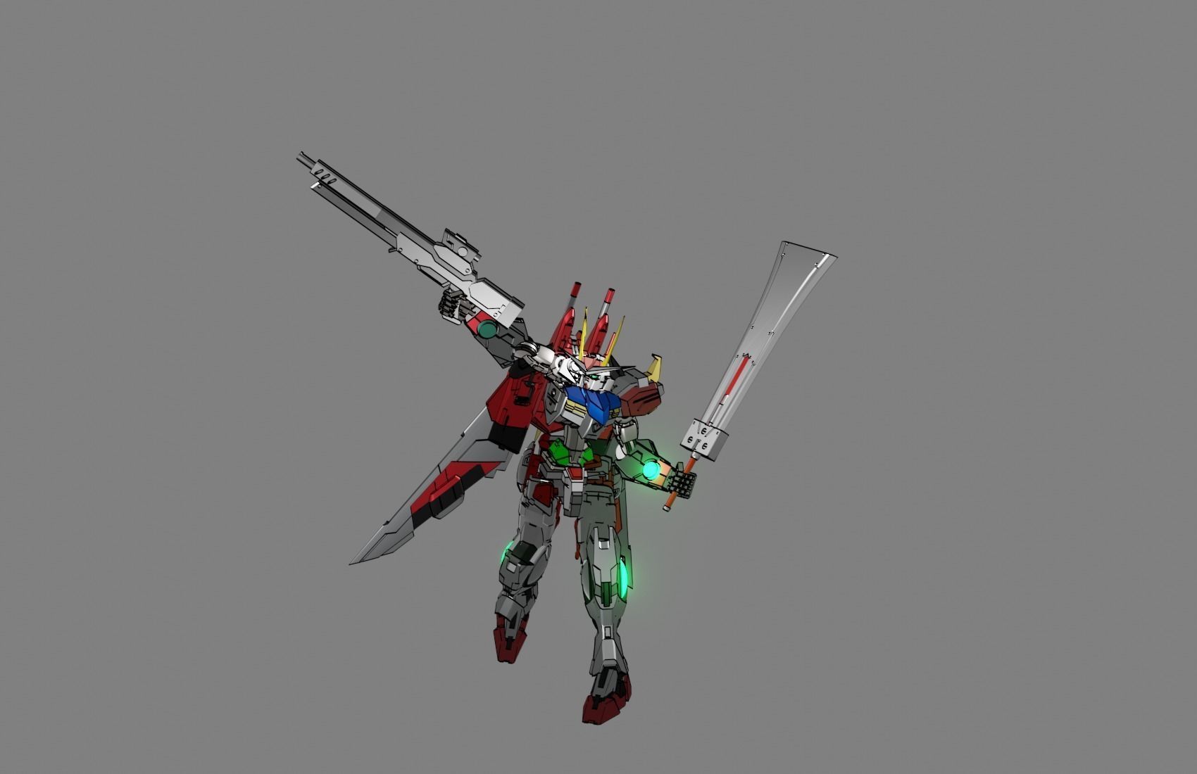 Attacker Gundam B 15 3D model_21