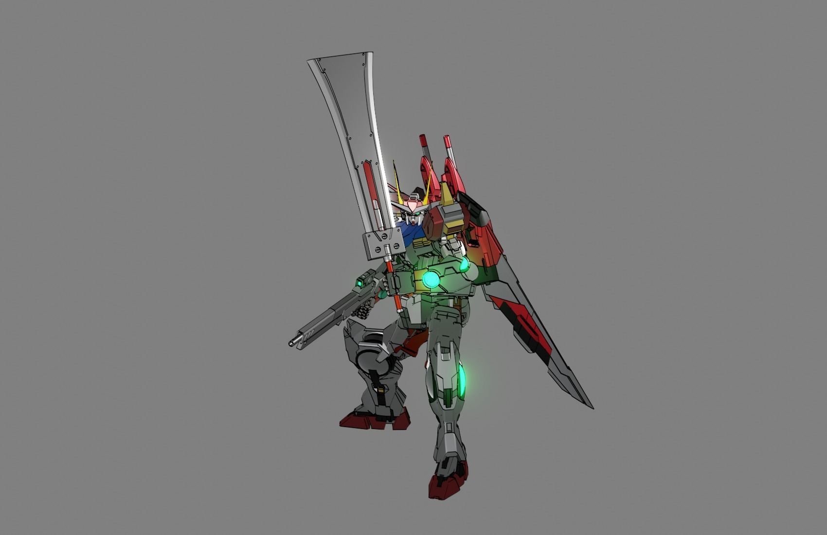 Attacker Gundam B 15 3D model_2