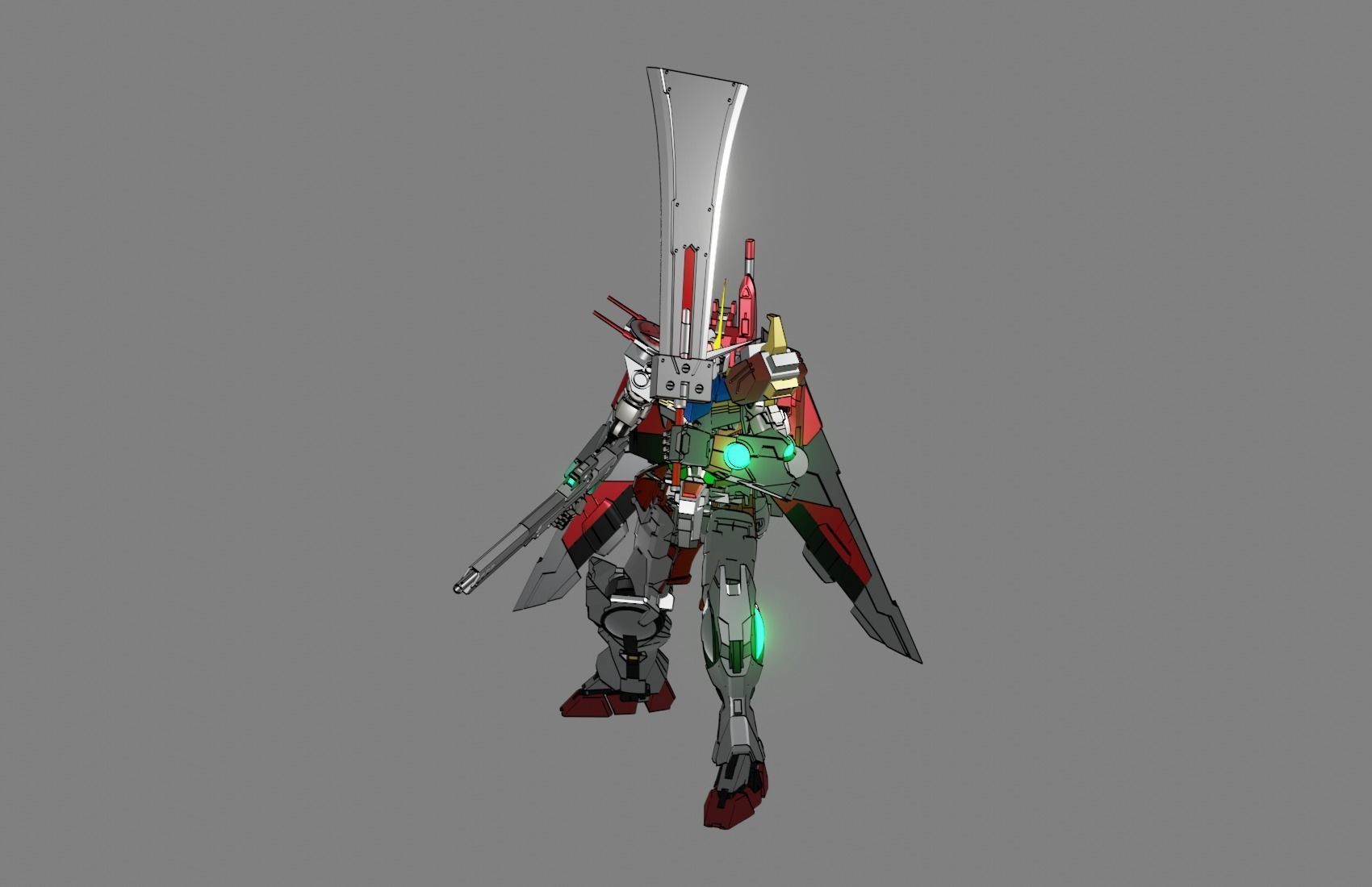Attacker Gundam B 15 3D model_6