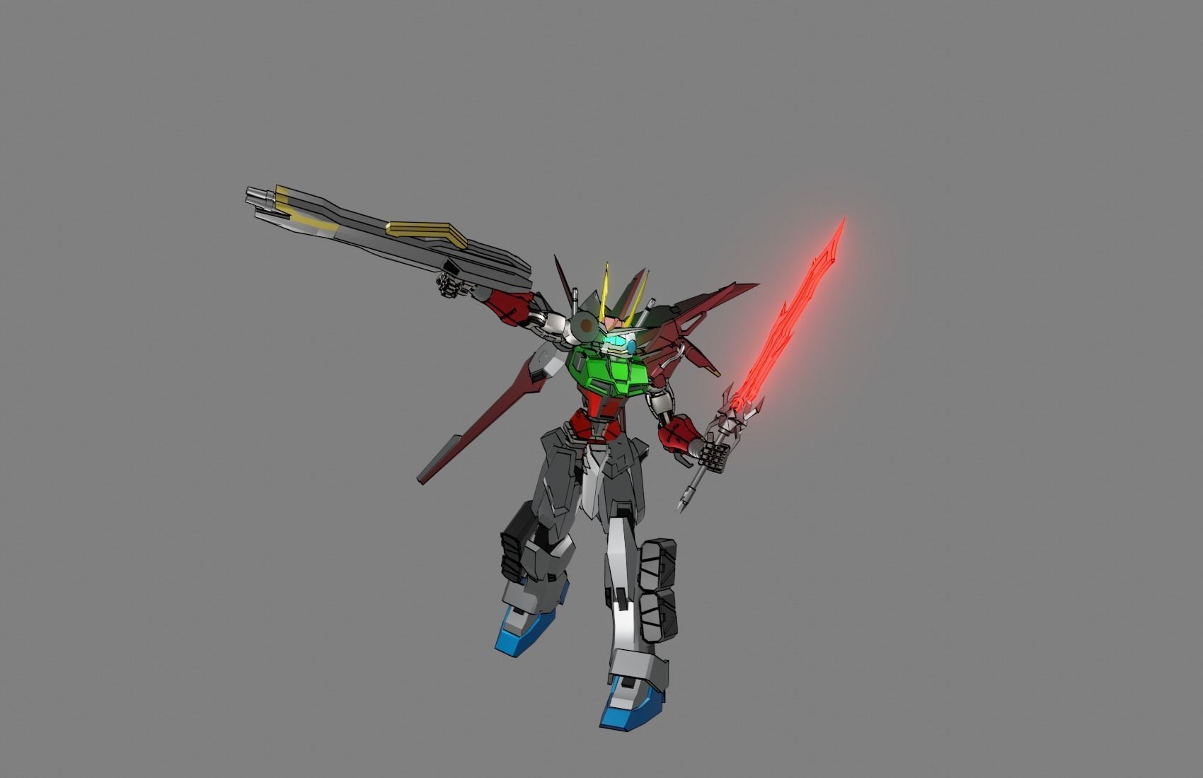 Attacker Gundam B 13 3D model_11
