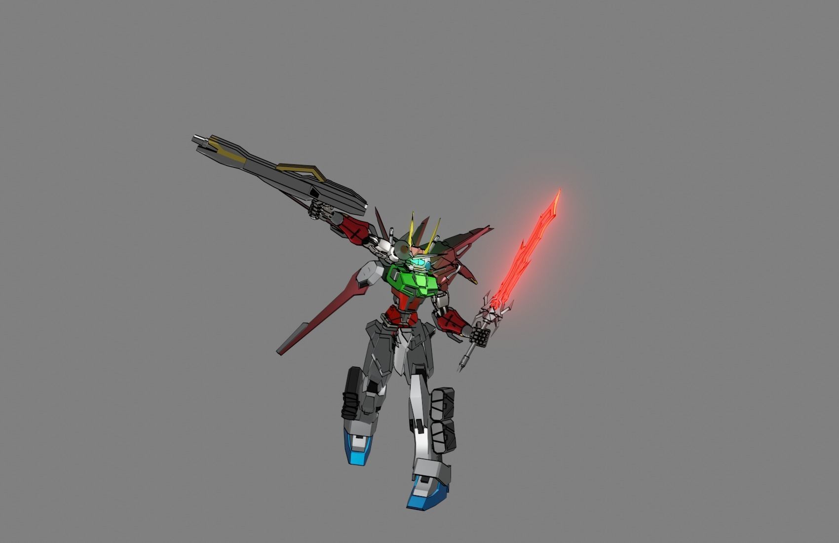 Attacker Gundam B 13 3D model_19