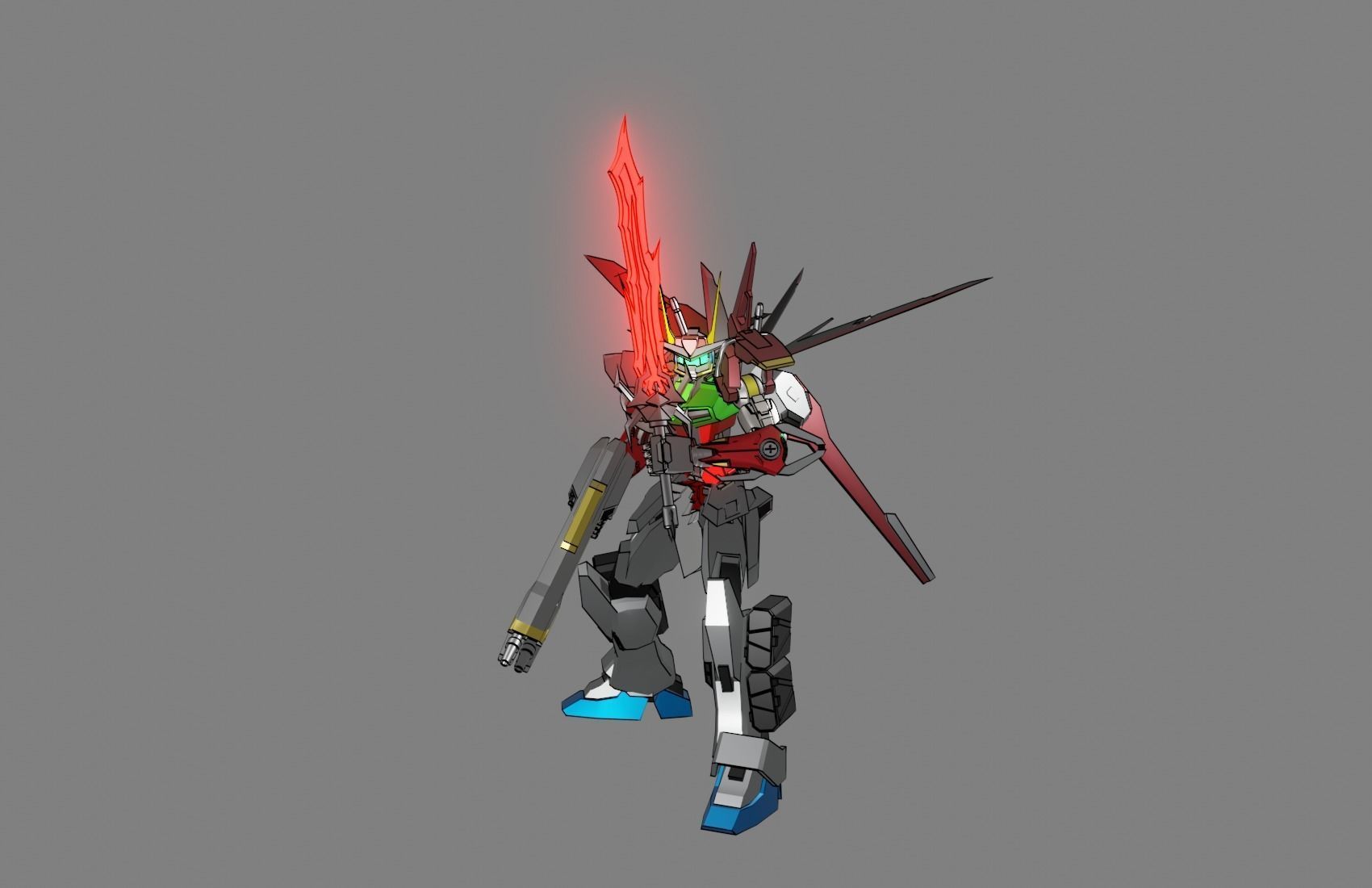 Attacker Gundam B 13 3D model_4