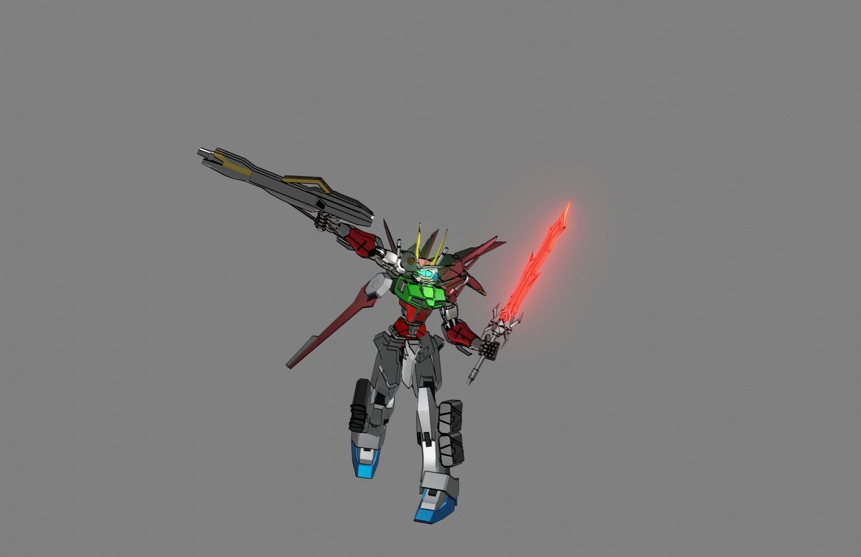 Attacker Gundam B 13 3D model_23