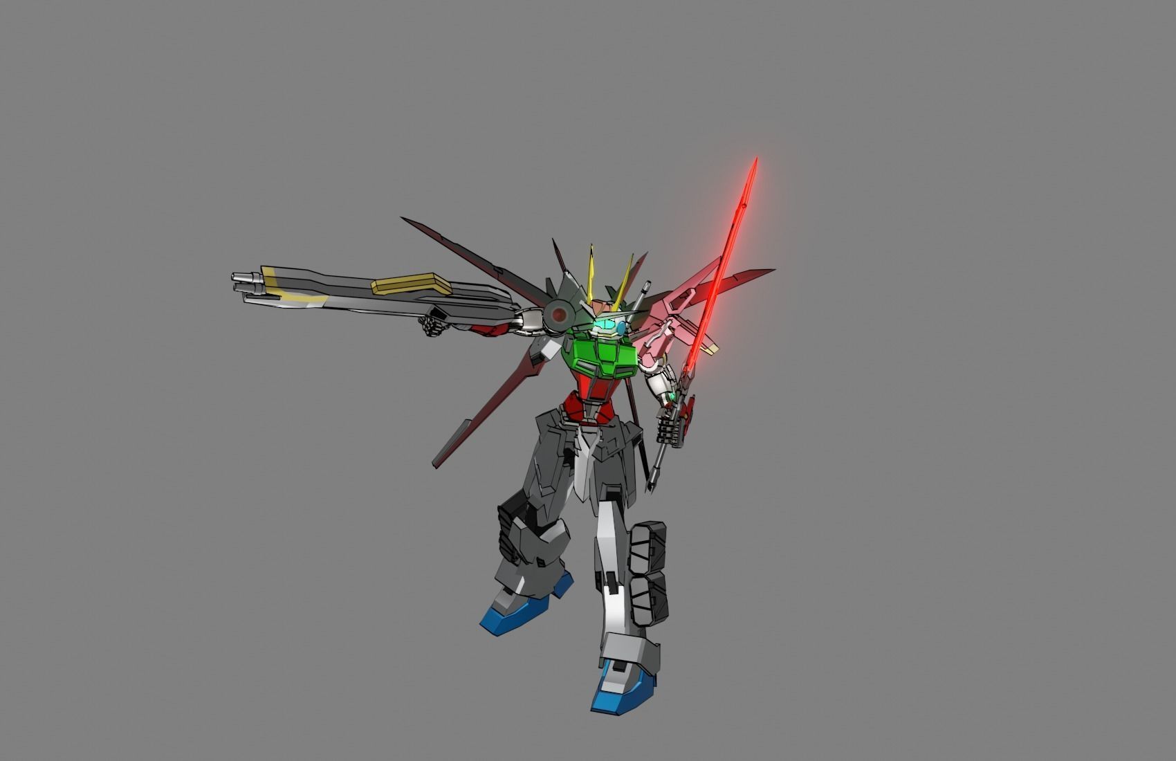 Attacker Gundam B 13 3D model_9