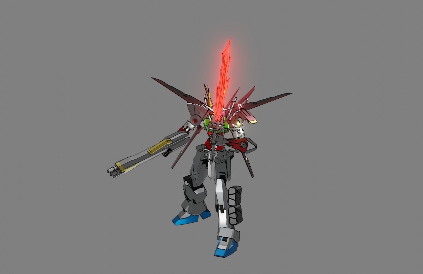 Attacker Gundam B 13 3D model_7