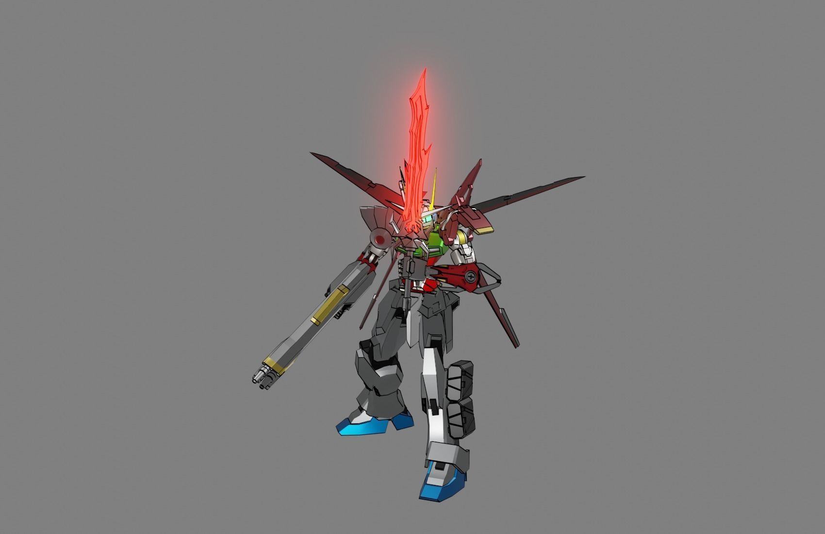 Attacker Gundam B 13 3D model_6