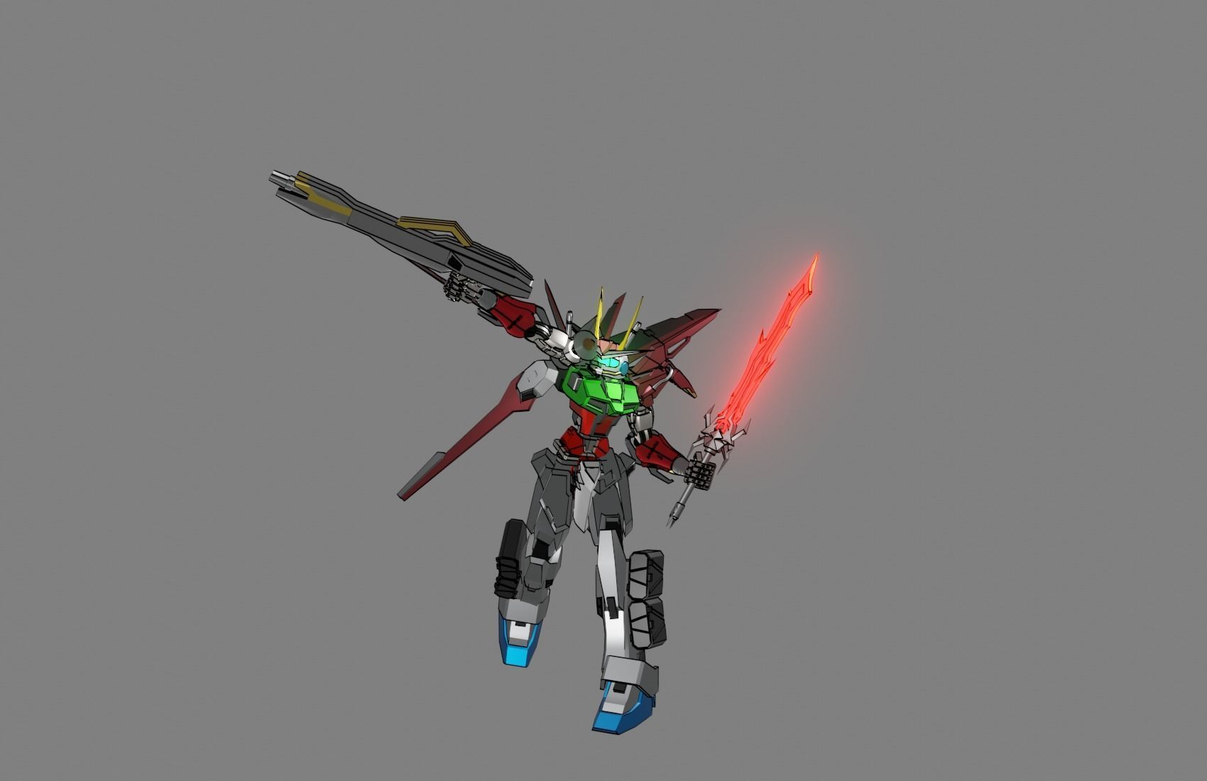 Attacker Gundam B 13 3D model_15