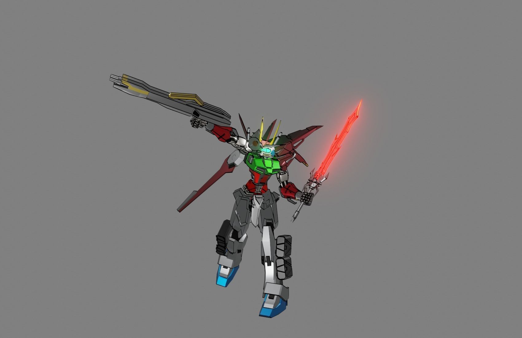 Attacker Gundam B 13 3D model_12