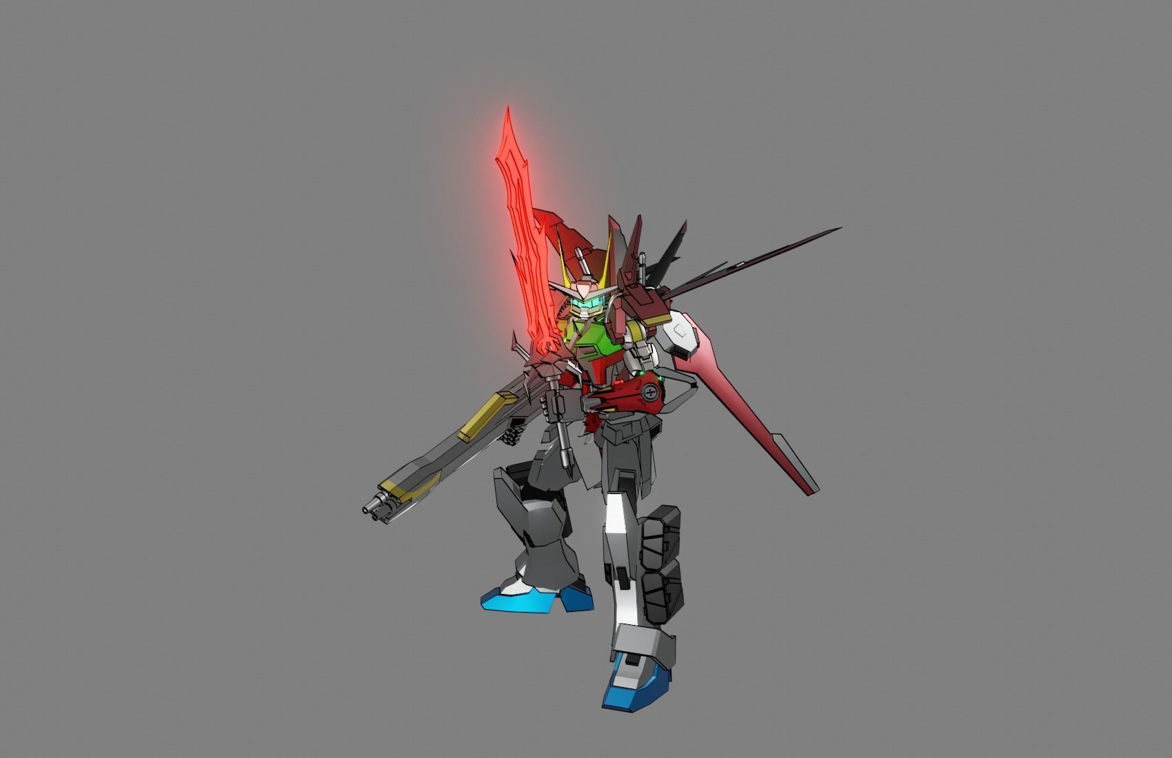 Attacker Gundam B 13 3D model_1