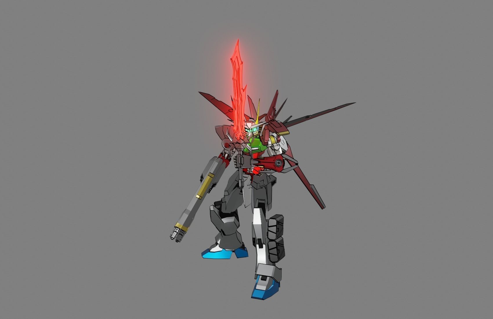 Attacker Gundam B 13 3D model_5