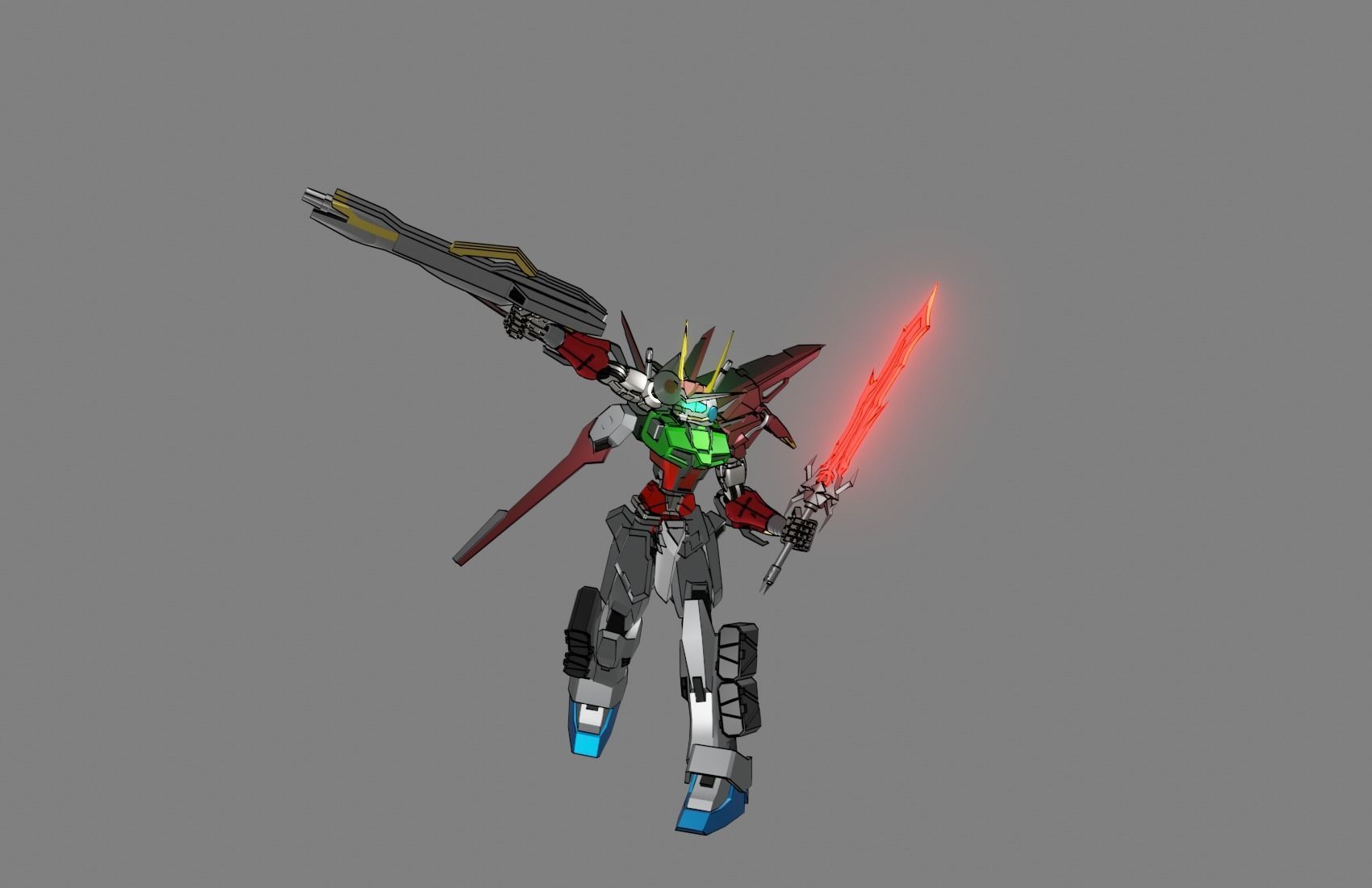 Attacker Gundam B 13 3D model_14
