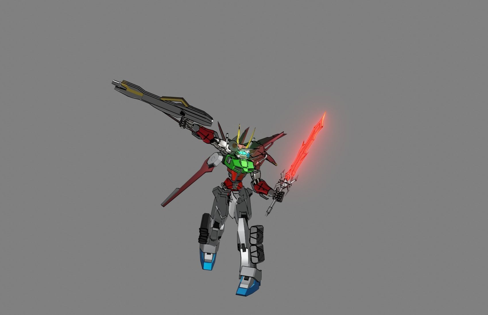 Attacker Gundam B 13 3D model_20