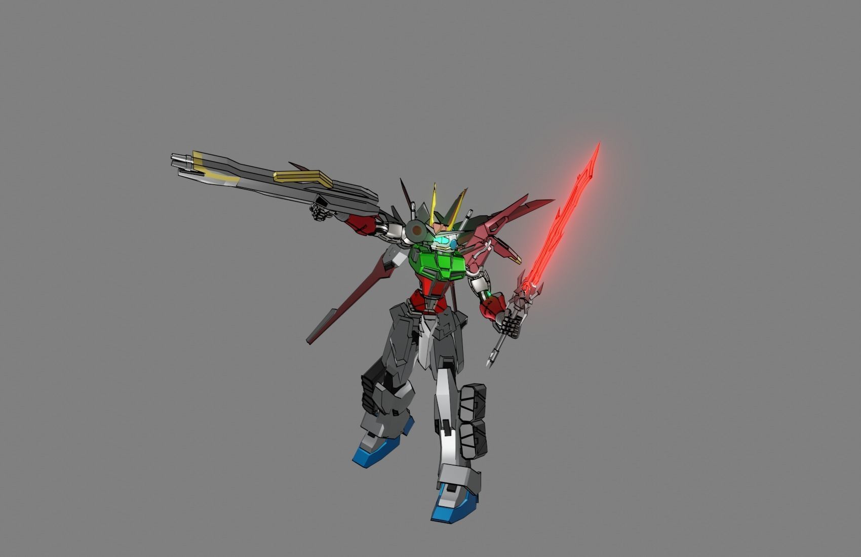 Attacker Gundam B 13 3D model_10