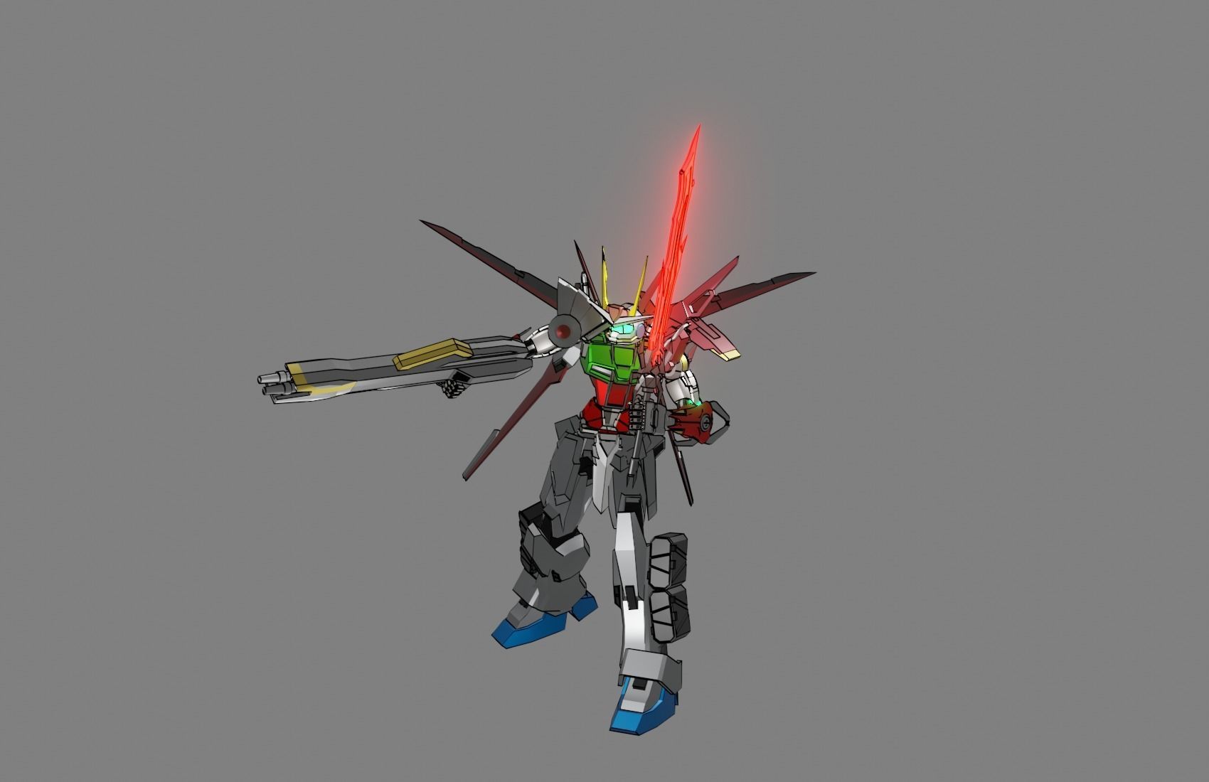 Attacker Gundam B 13 3D model_8