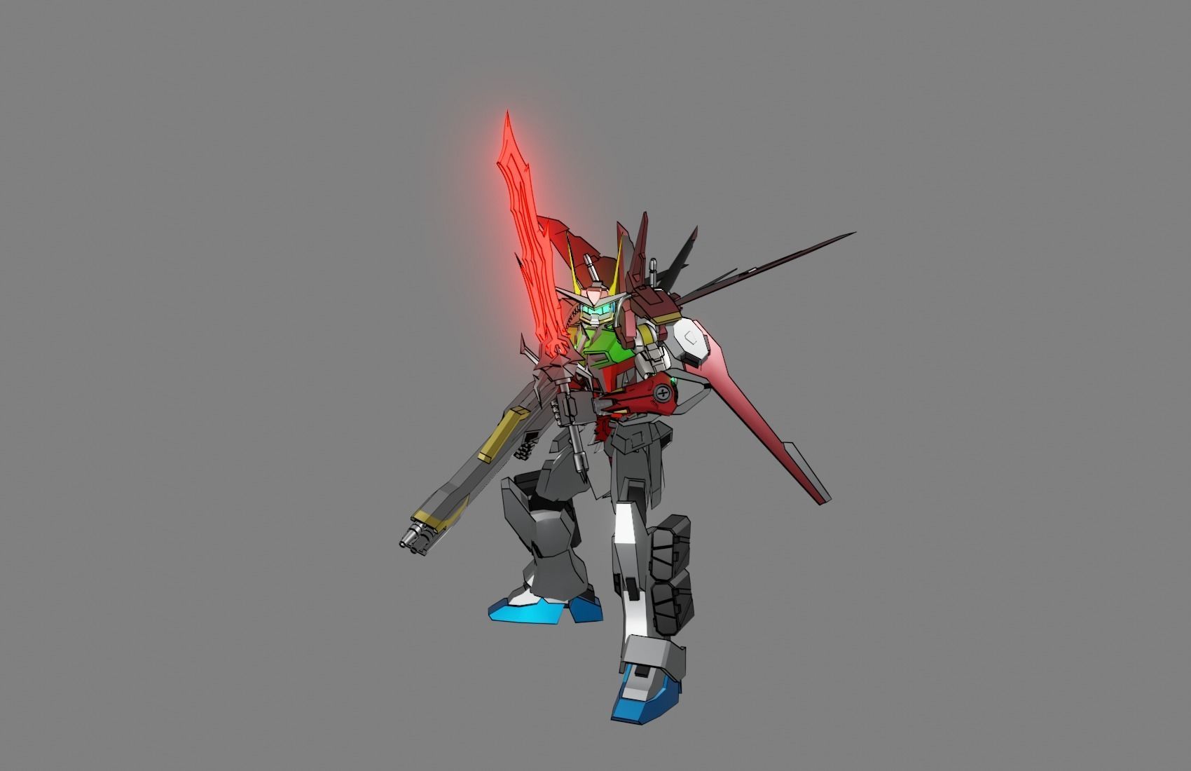 Attacker Gundam B 13 3D model_2