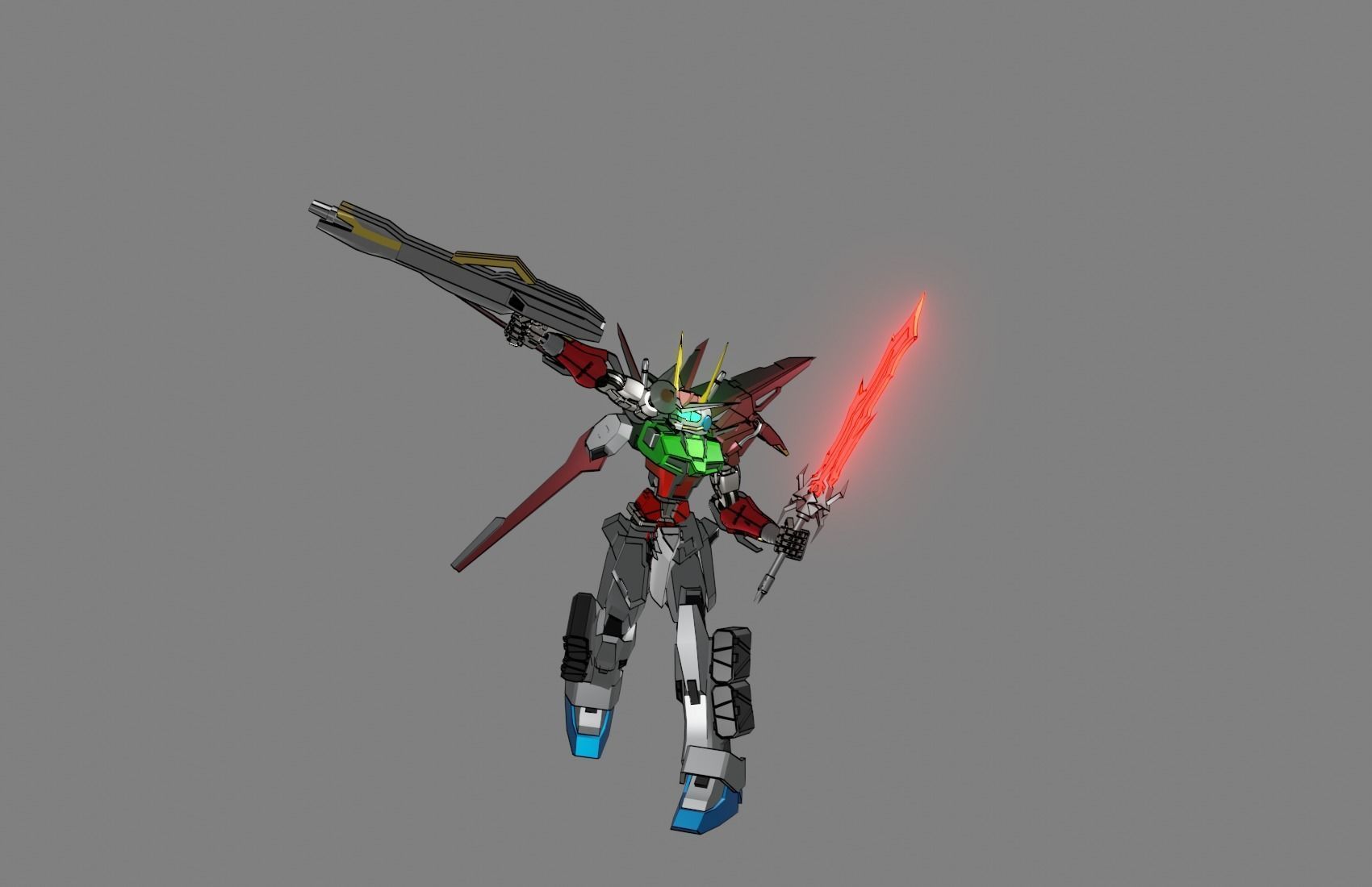 Attacker Gundam B 13 3D model_16