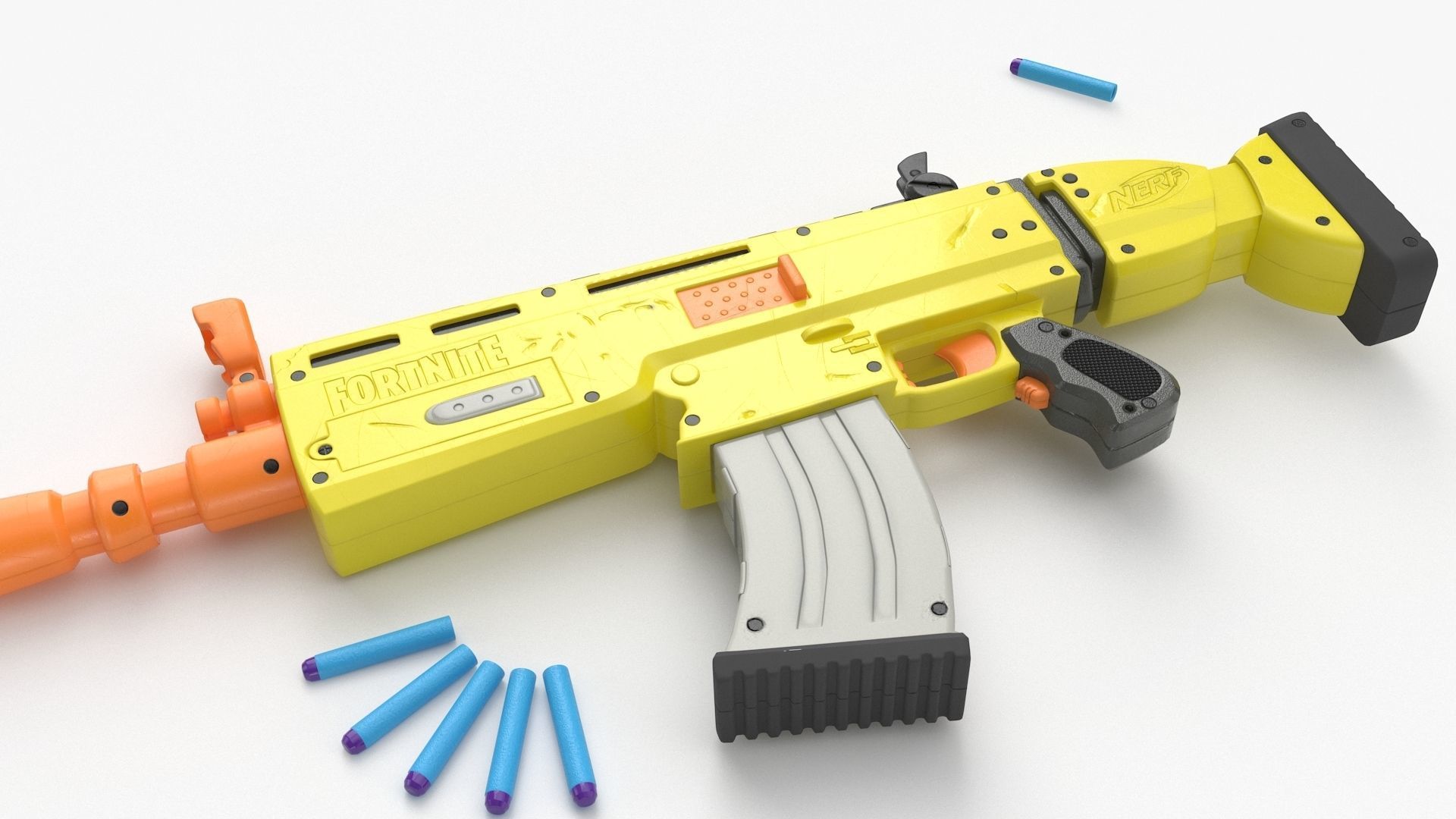 Nerf Fortnite AR-L Elite Dart Blaster 3D model_2