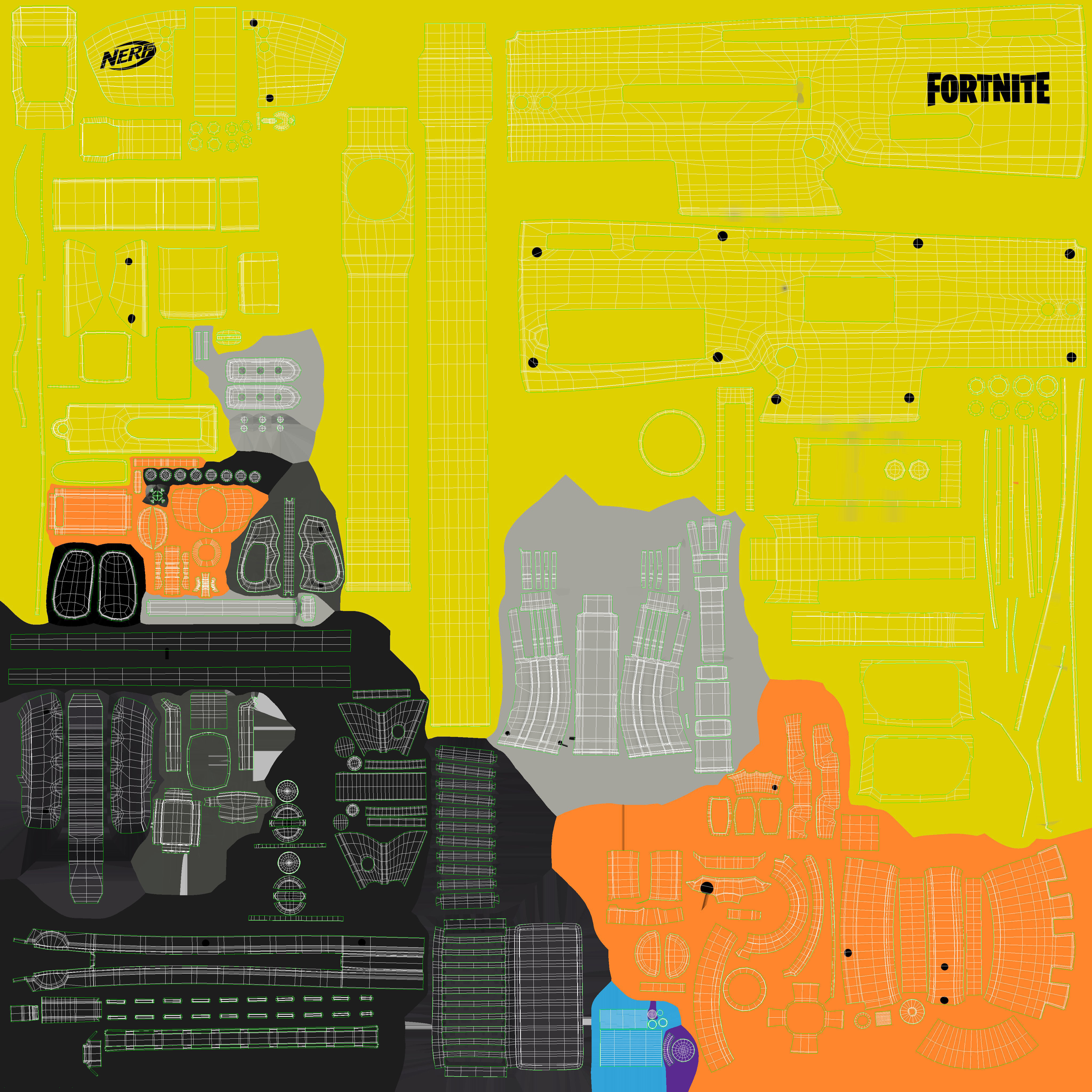 Nerf Fortnite AR-L Elite Dart Blaster 3D model_9