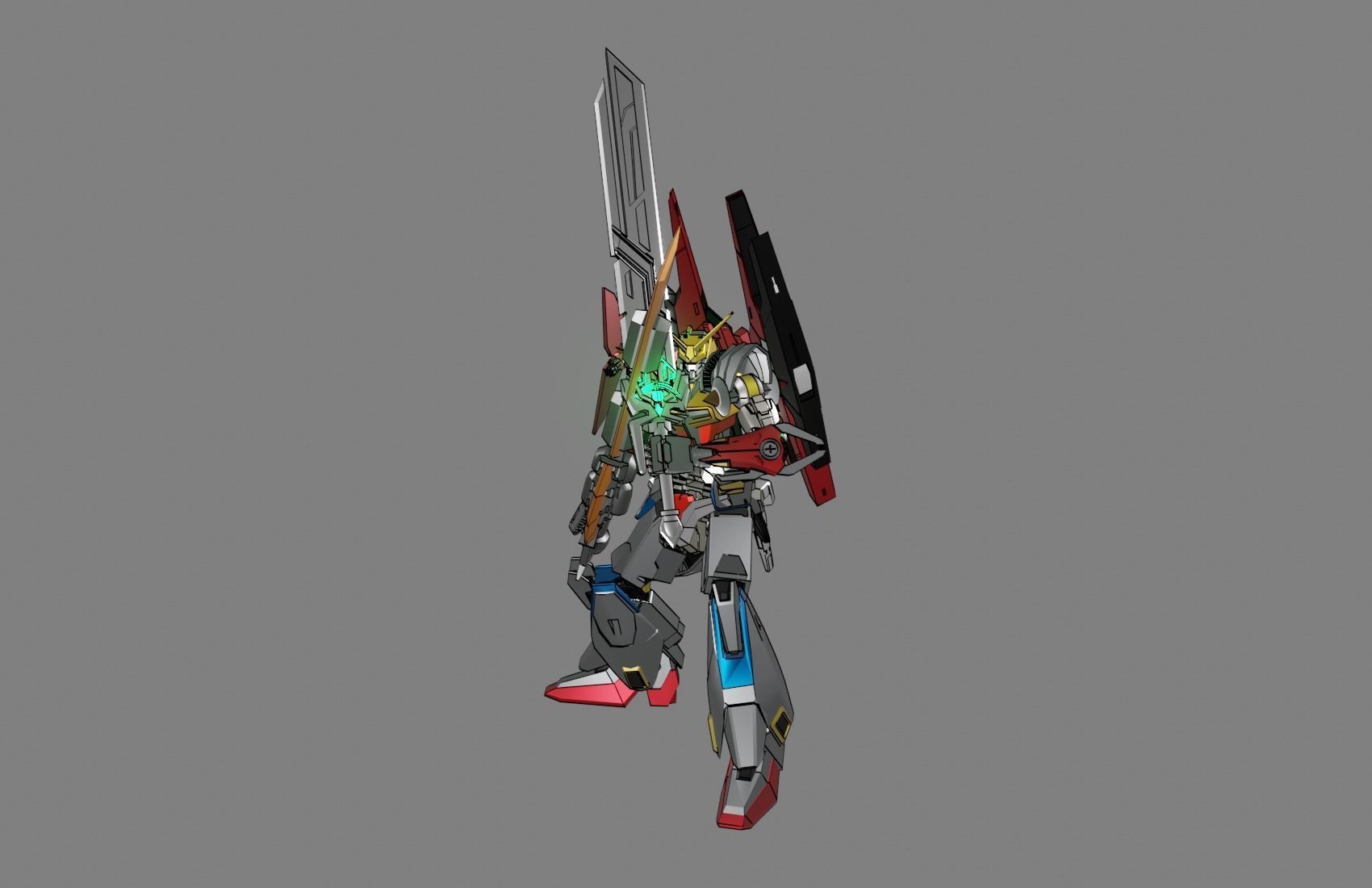Attacker Gundam B 11 3D model_4