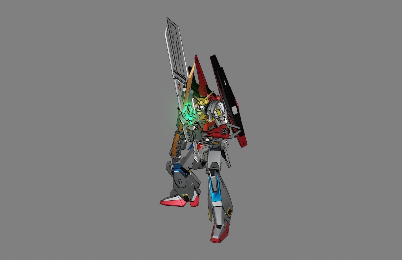Attacker Gundam B 11 3D model_3