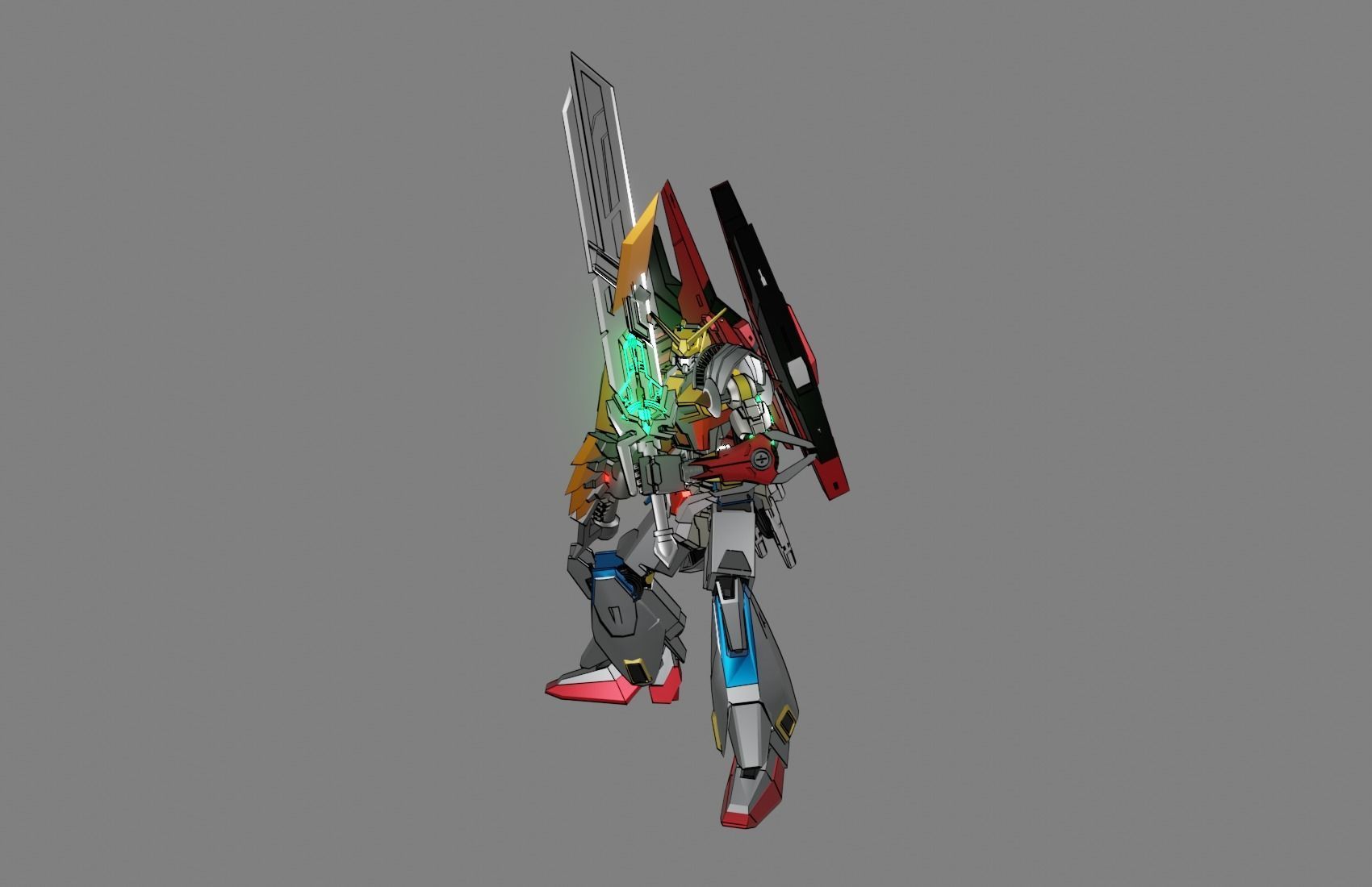 Attacker Gundam B 11 3D model_1