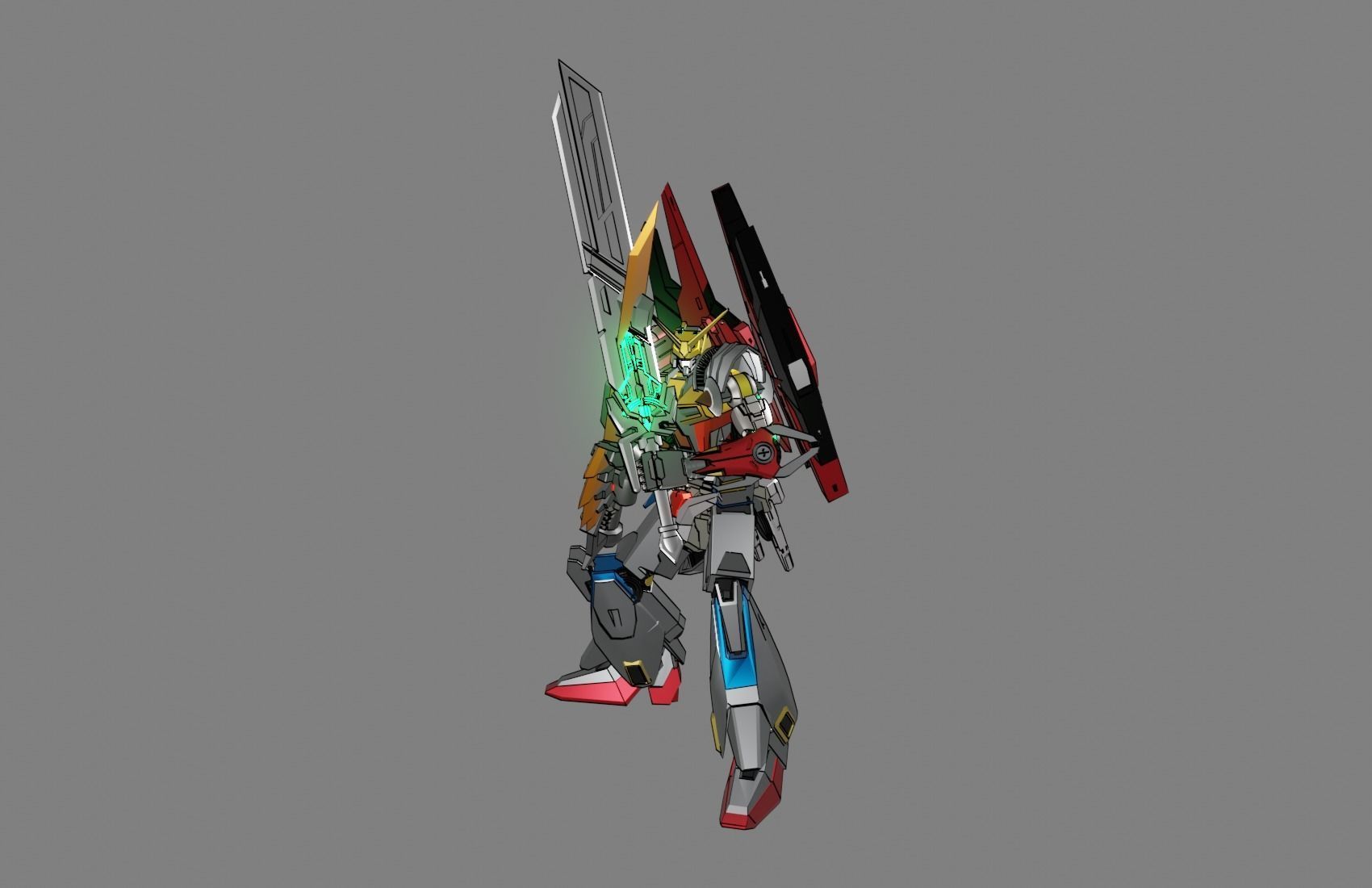 Attacker Gundam B 11 3D model_2