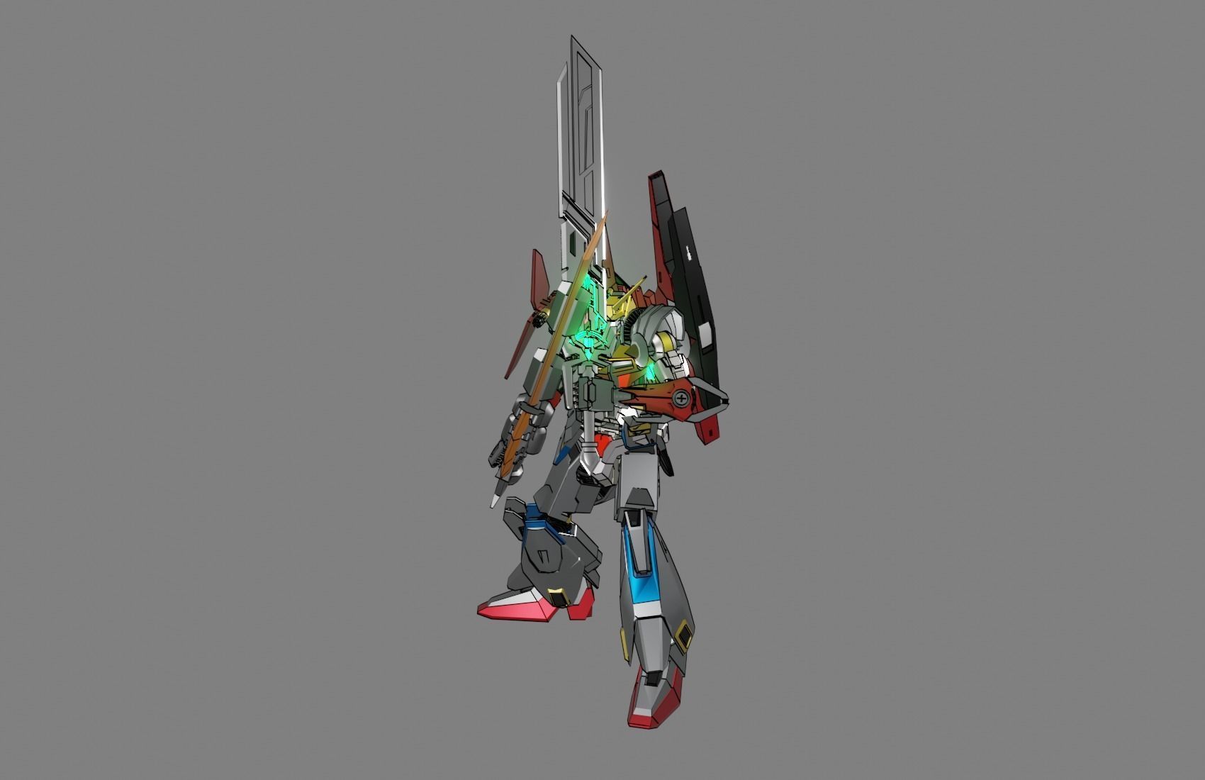 Attacker Gundam B 11 3D model_5