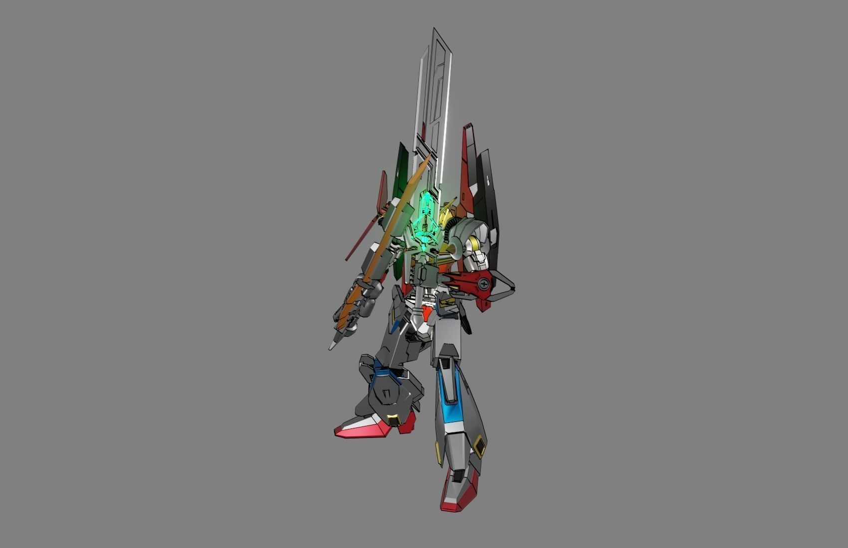 Attacker Gundam B 11 3D model_6