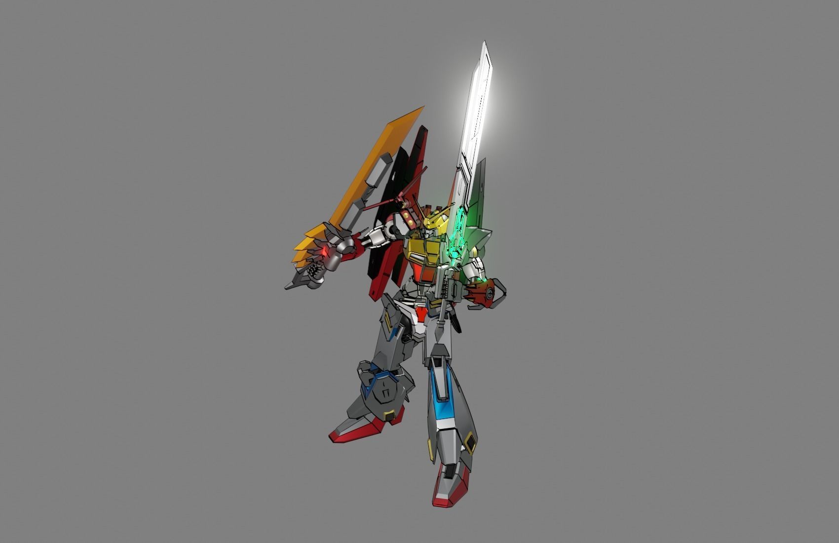 Attacker Gundam B 11 3D model_8