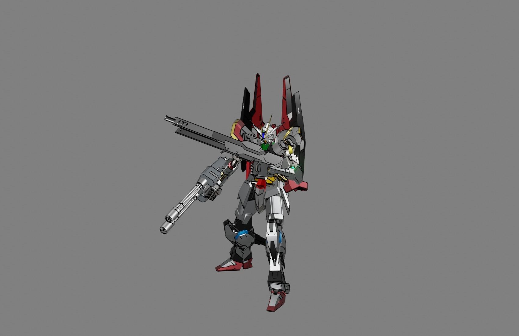 Attacker Gundam B 1 3D model_6