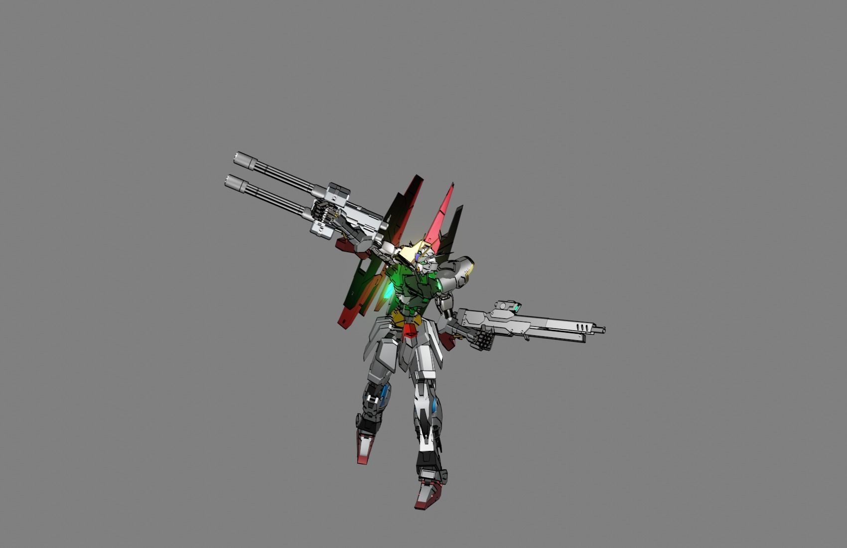 Attacker Gundam B 1 3D model_19