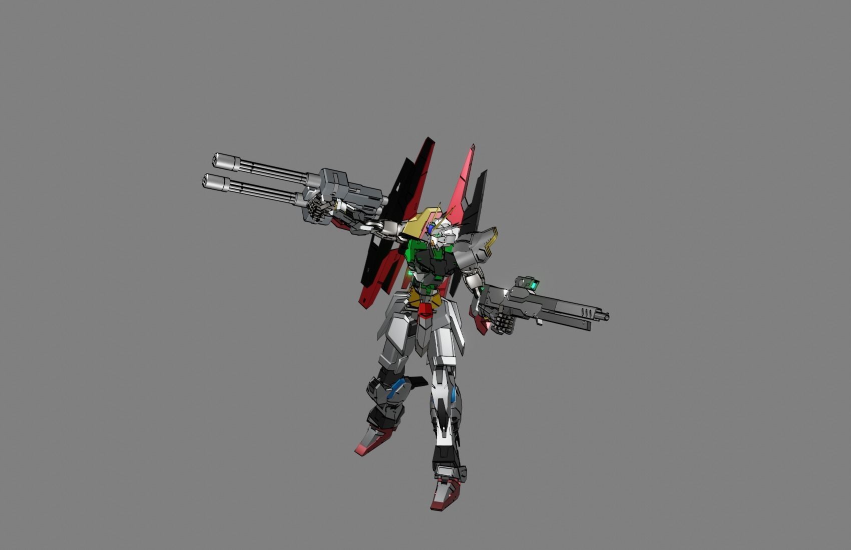 Attacker Gundam B 1 3D model_10