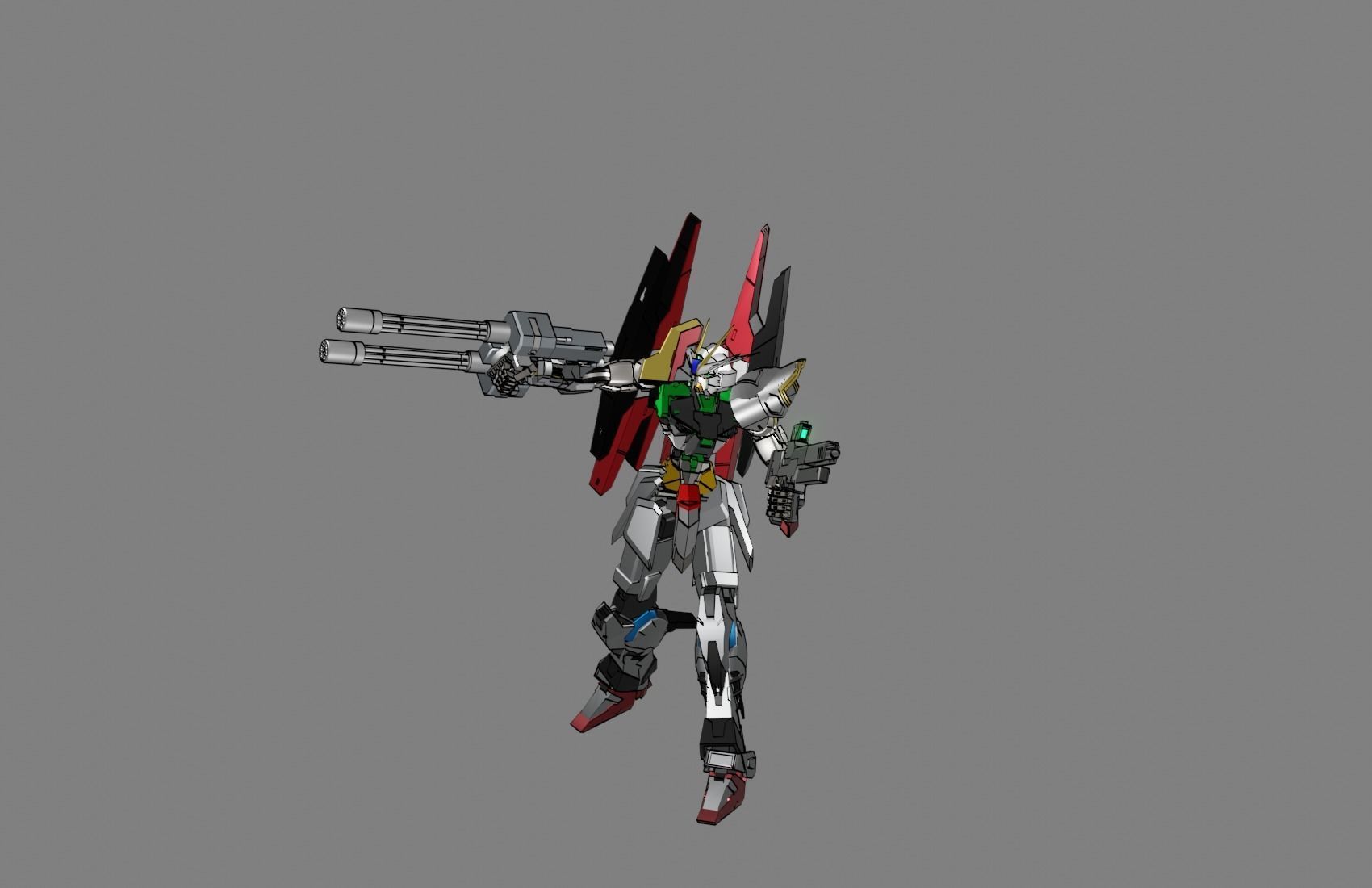 Attacker Gundam B 1 3D model_9