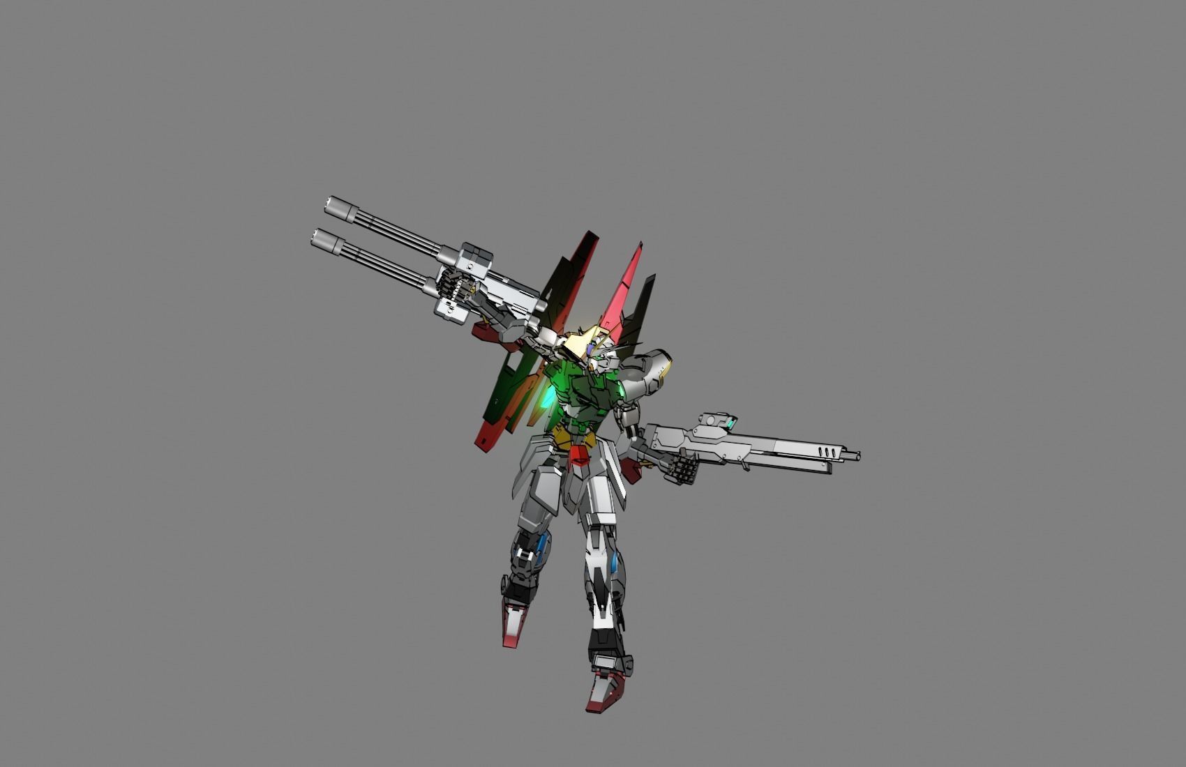 Attacker Gundam B 1 3D model_16