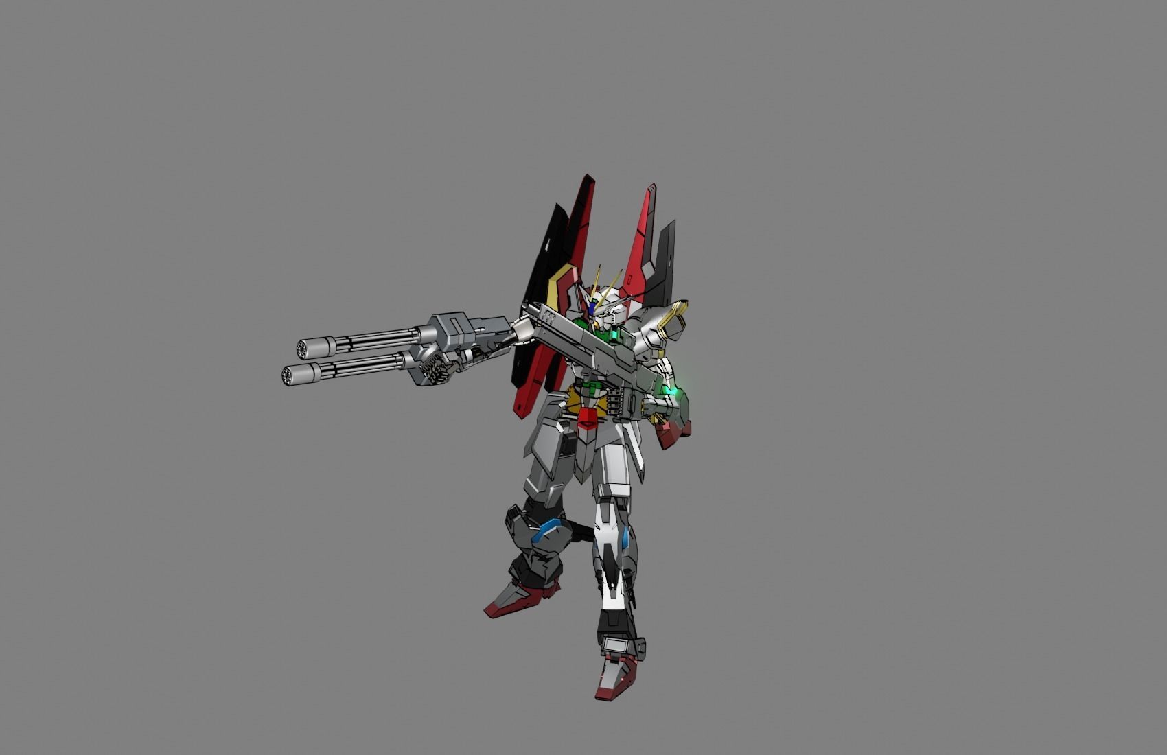 Attacker Gundam B 1 3D model_8