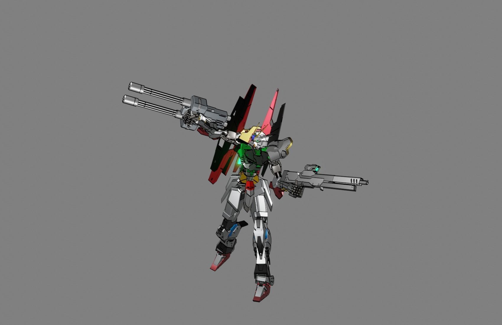 Attacker Gundam B 1 3D model_11